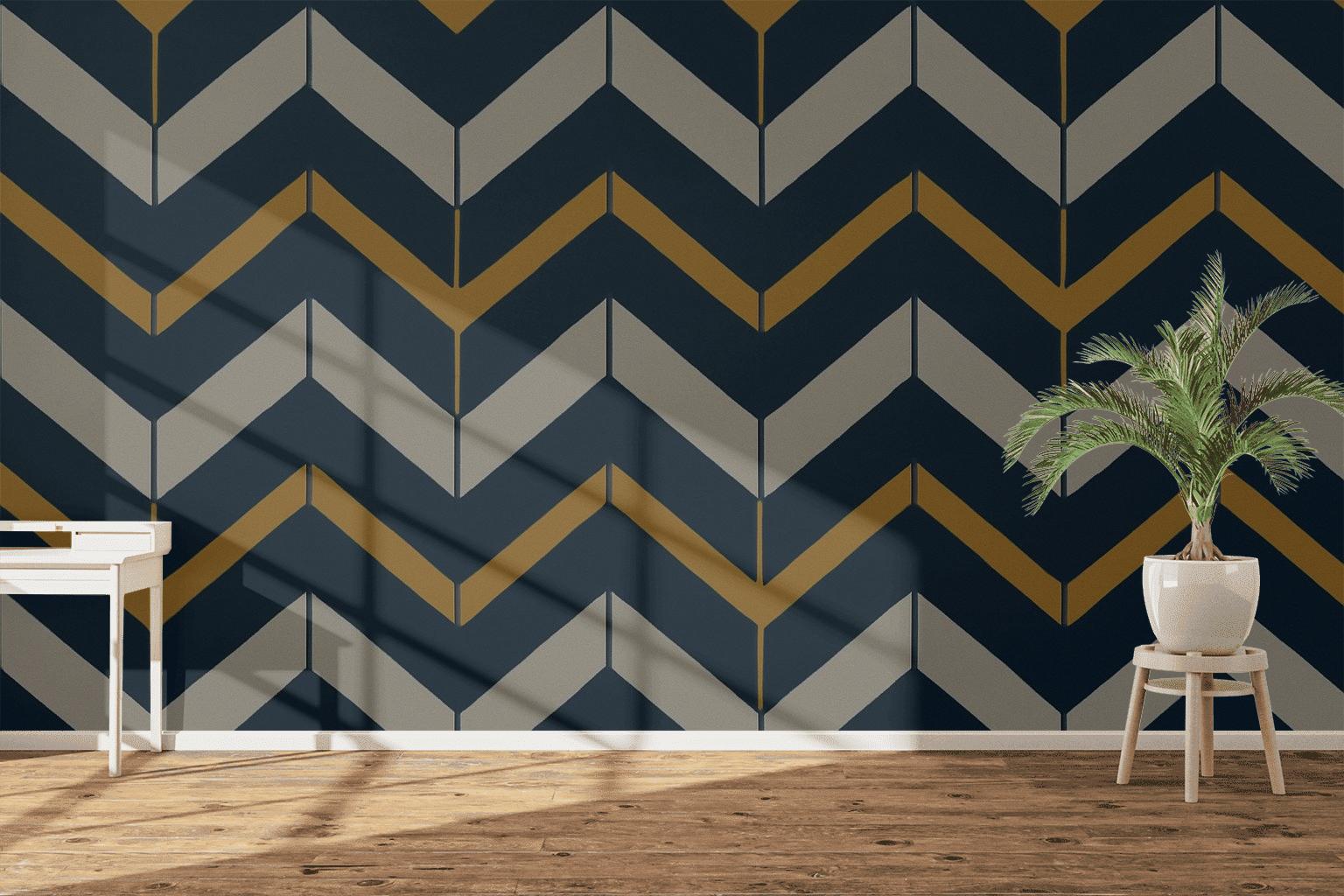 Chevron Offset Chorus trendy peel wallpapers