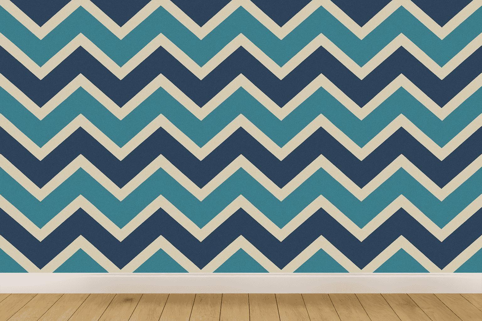 Modular Chevron Tidal designer printed wallpapers
