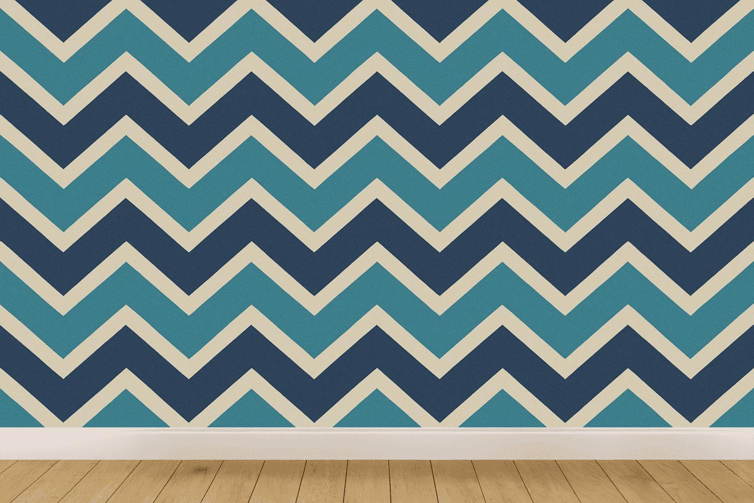 Modular Chevron Tidal designer printed wallpapers