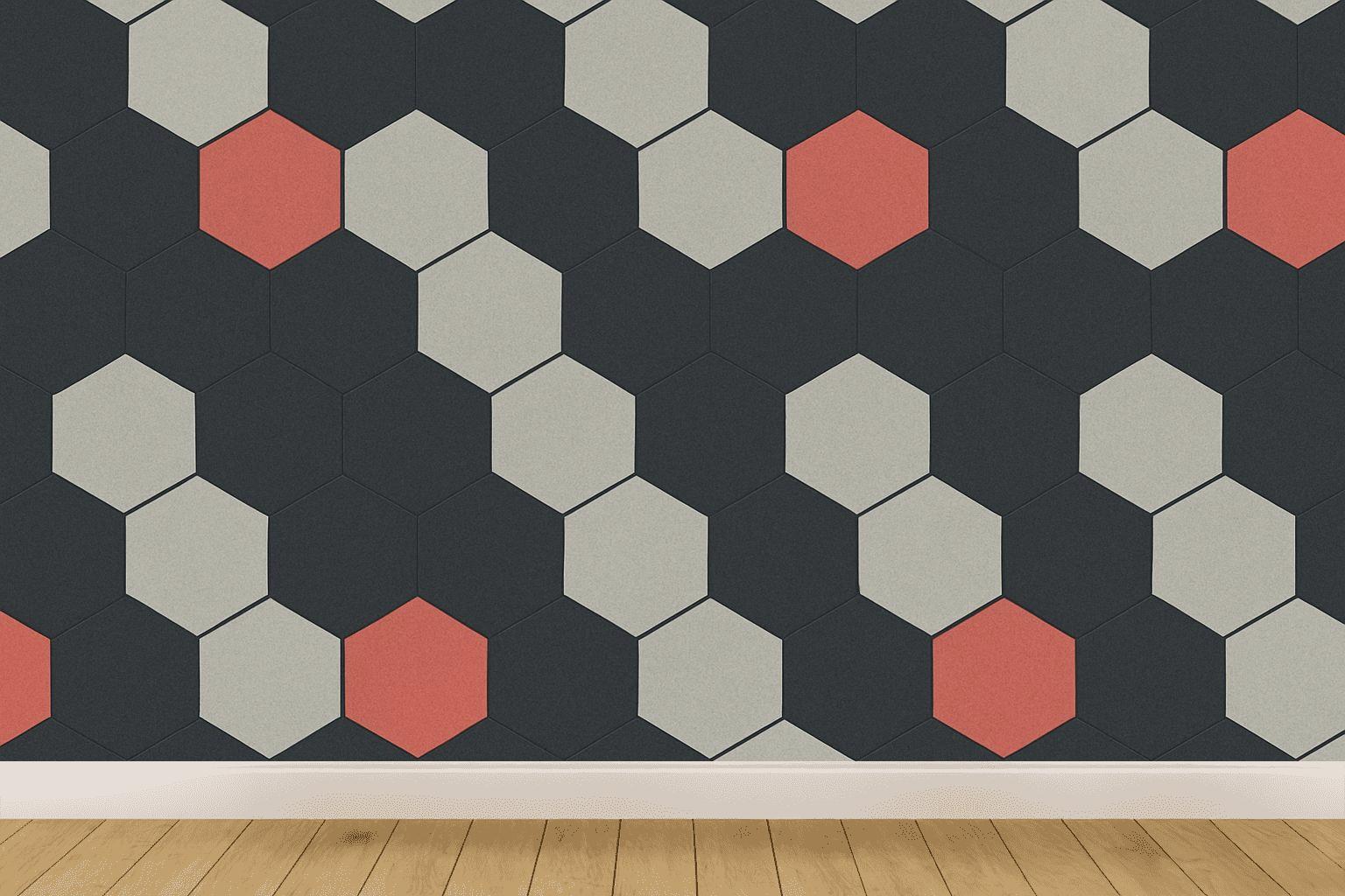 Hex Drift Lattice Study designer printed wallpapers