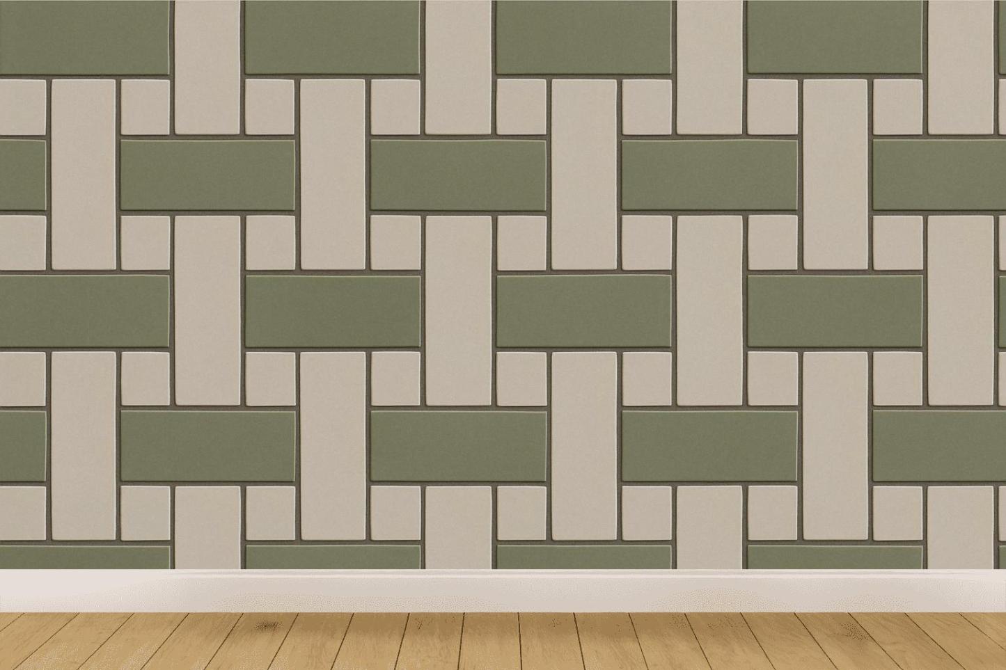 Staggered Block Weave wallpapers for interior design