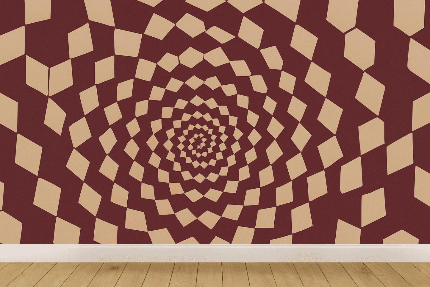 Modular Hex Spiral trendy peel wallpapers