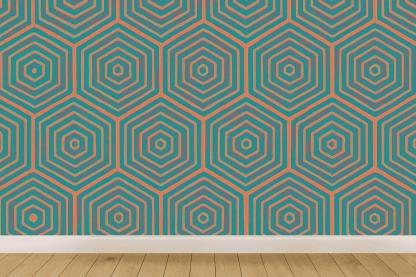 Rhythmic Modular Hex Array decorative wall murals