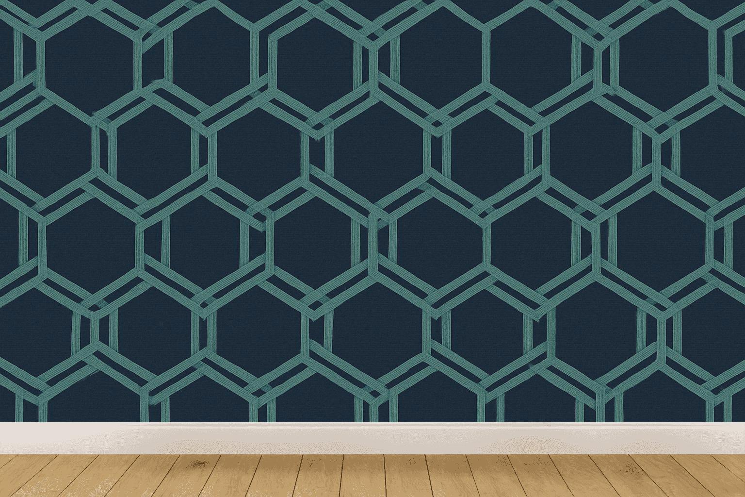 Modular Hex Weave designer printed wallpapers