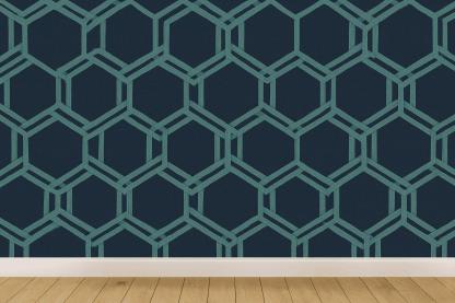 Modular Hex Weave designer printed wallpapers