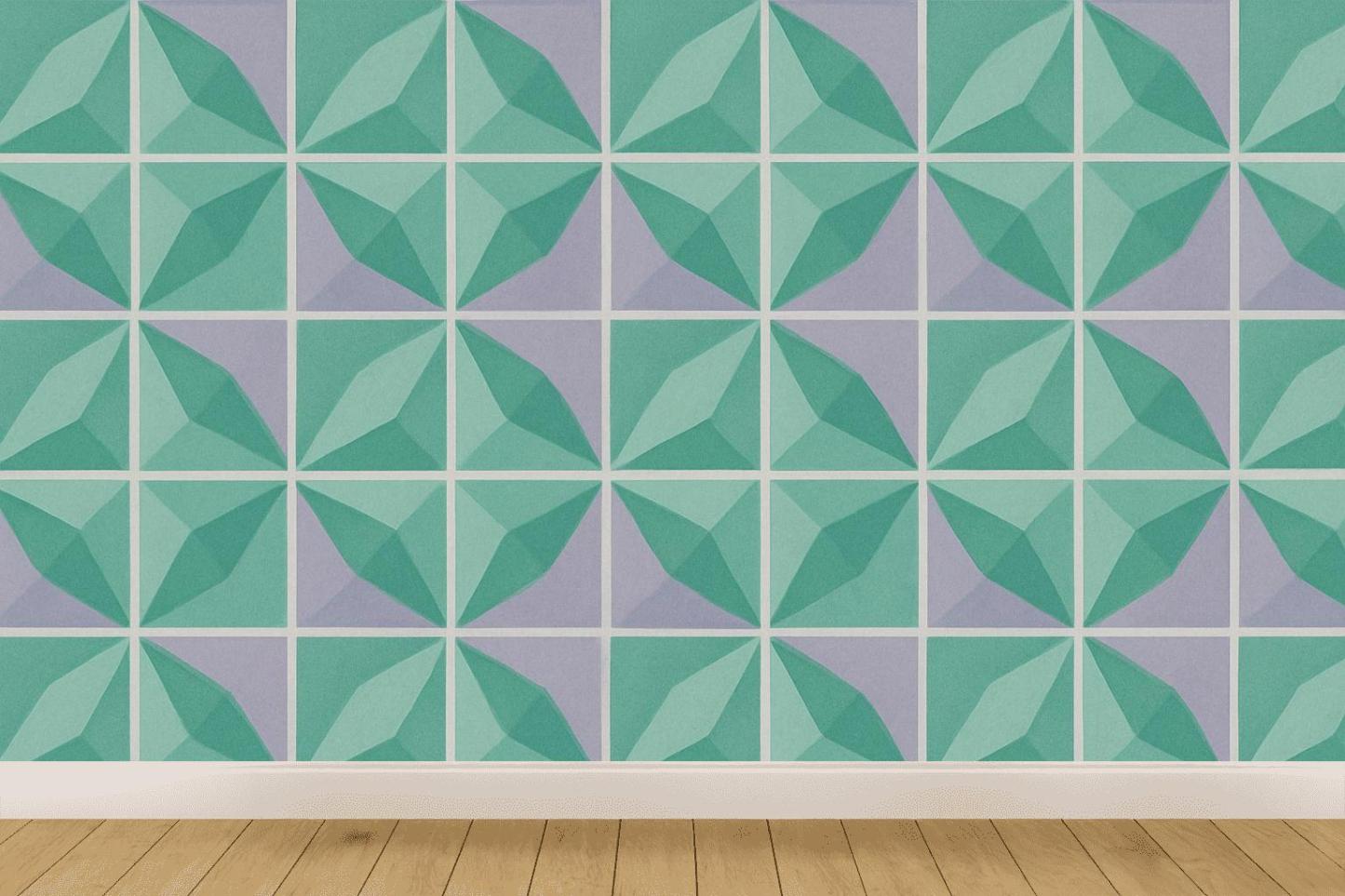 Faceted Quilt Array decorative wall murals