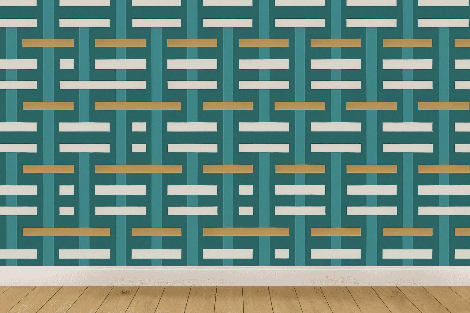 Interwoven Band Lattice Overlay decorative wall murals