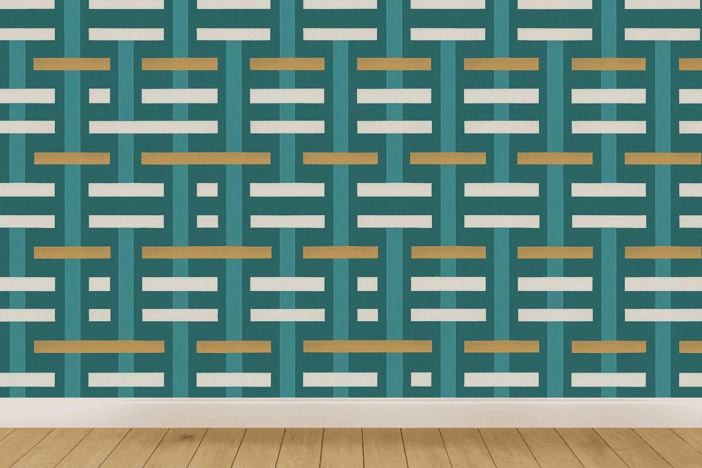 Interwoven Band Lattice Overlay decorative wall murals