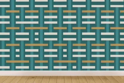 Interwoven Band Lattice Overlay decorative wall murals