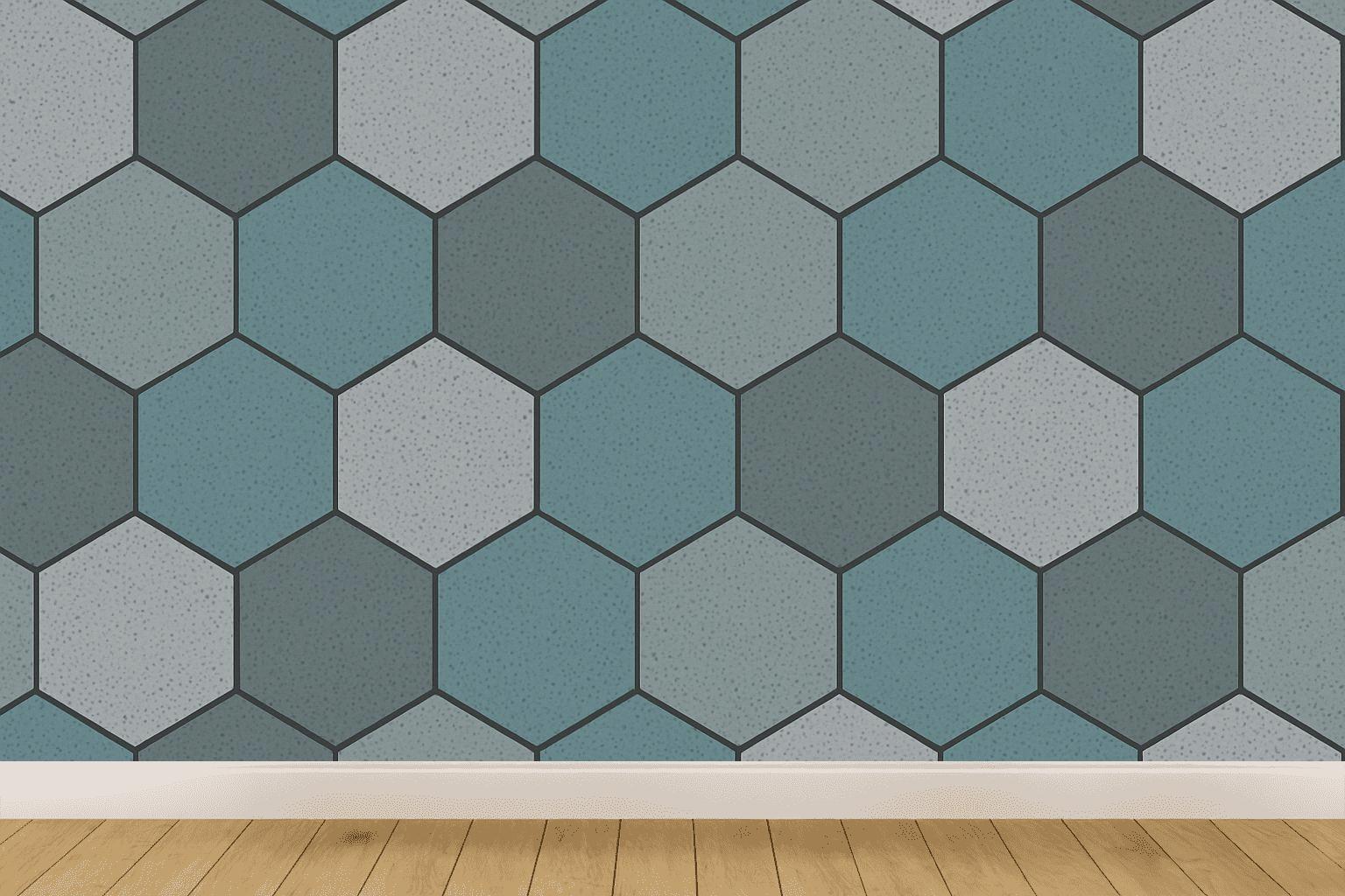 Hex Tiling Wave personalized wall coverings