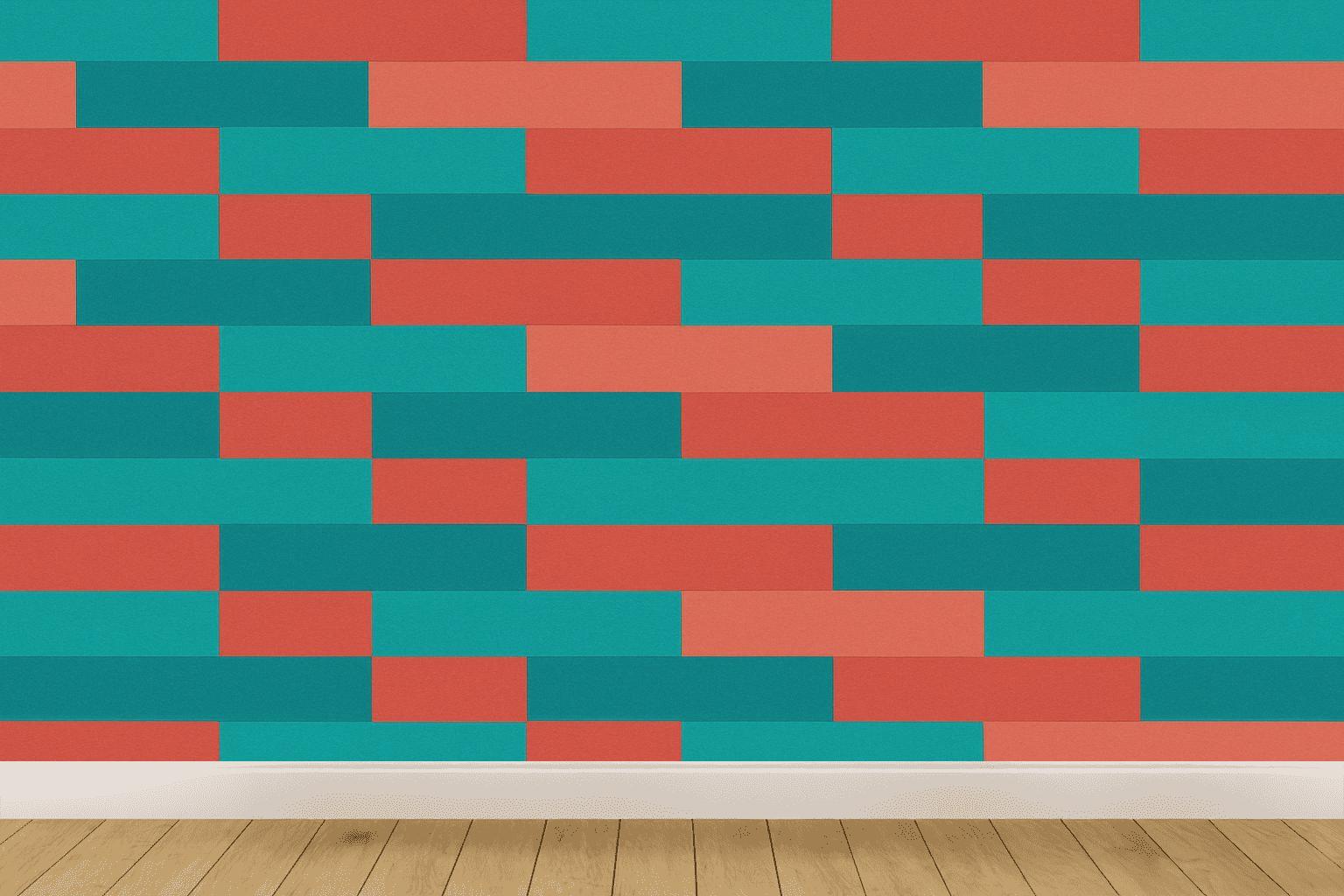 Banded Stripe Interlock Motif personalized wall coverings