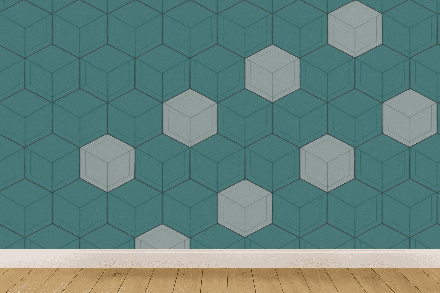 Hex Driftwave Panel designer printed wallpapers