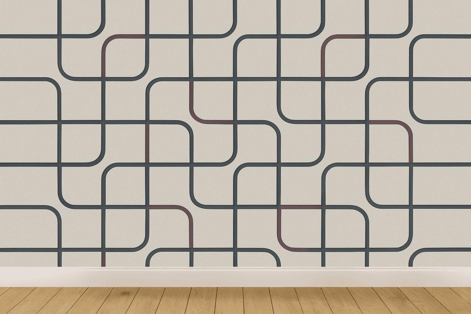 Flowline Bent Grid personalized wall coverings