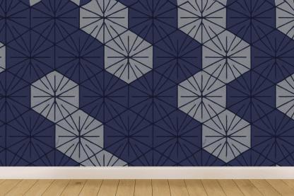 Modular Hex Tile Cascade personalized wall coverings