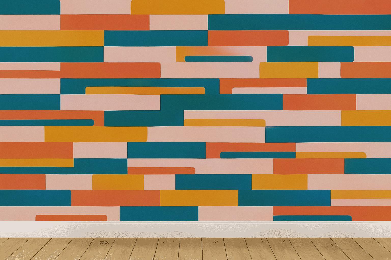 Modular Stripe Interplay designer printed wallpapers