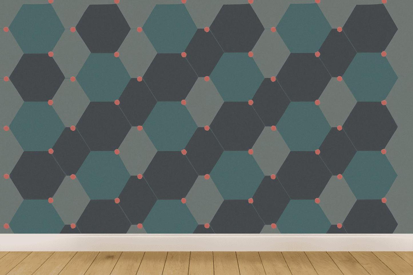 Hex Drift Lattice Reverb personalized wall coverings