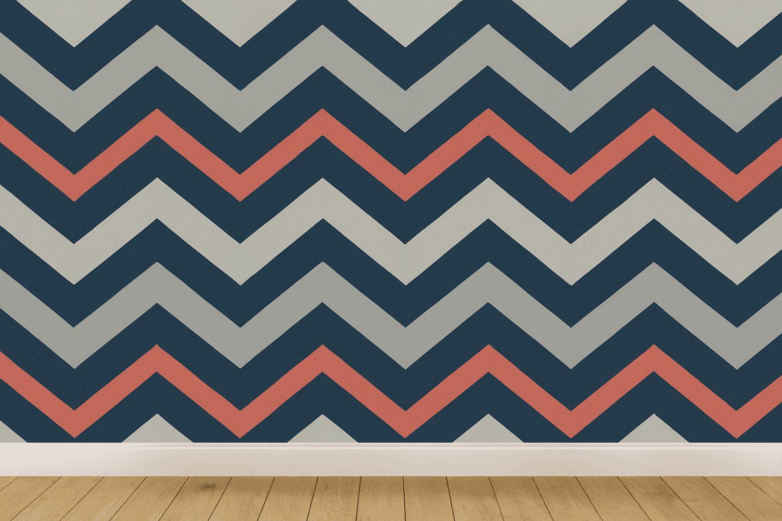 Chevron Offset Chorus designer printed wallpapers