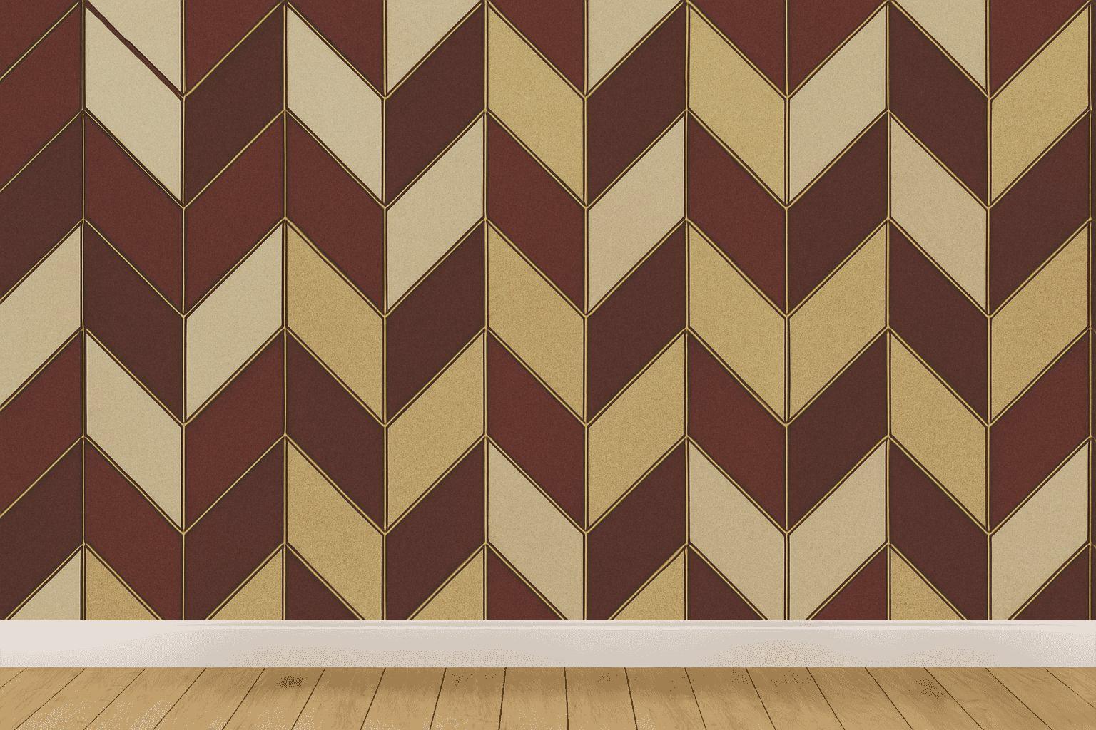 Stacked Diamond Panel Study designer printed wallpapers