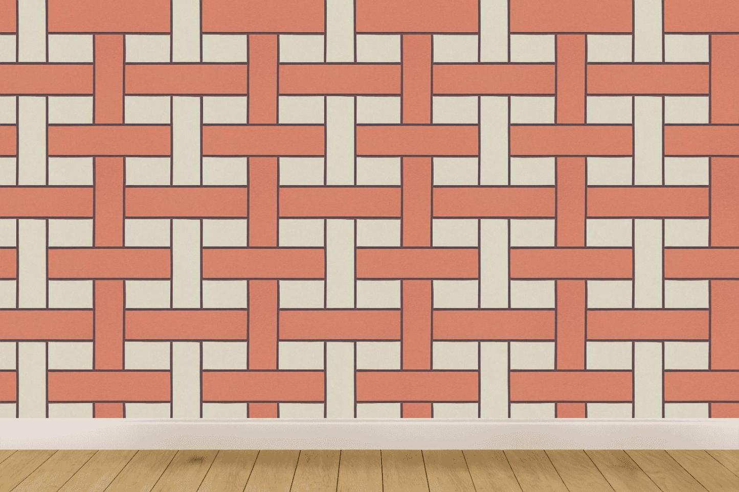 Interwoven Band Lattice designer printed wallpapers