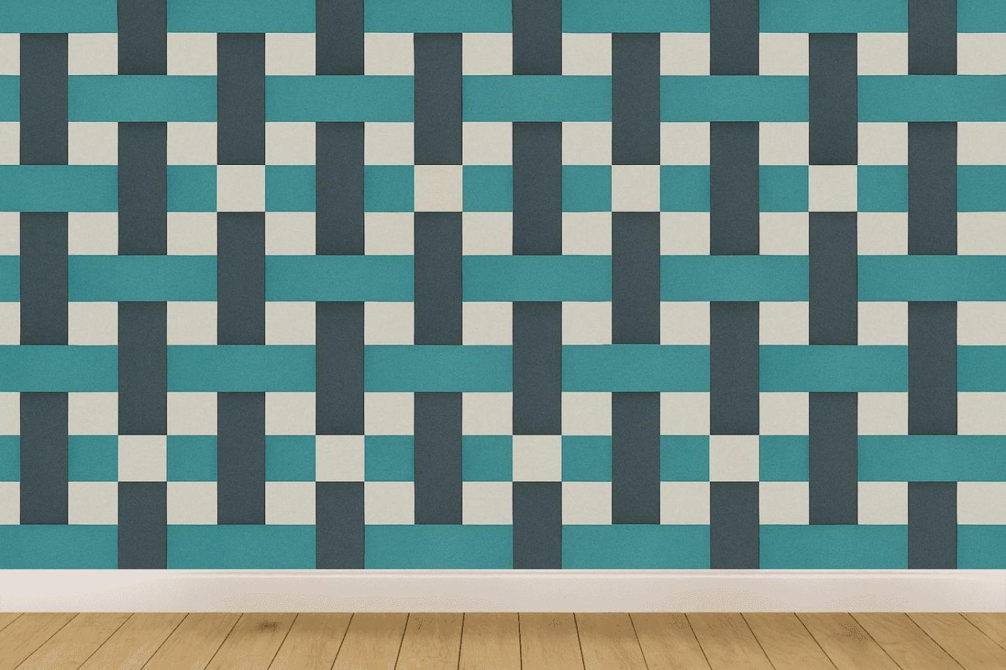 Interband Link Weave designer printed wallpapers