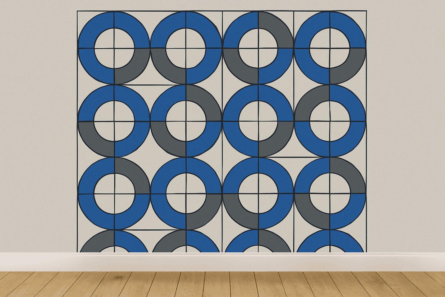 Orbital Grid Interlace designer printed wallpapers