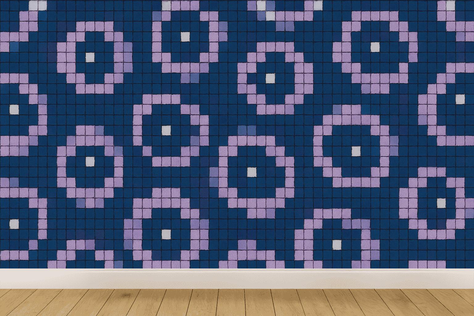 Galaxy Ring Pixel Field wallpapers for interior design