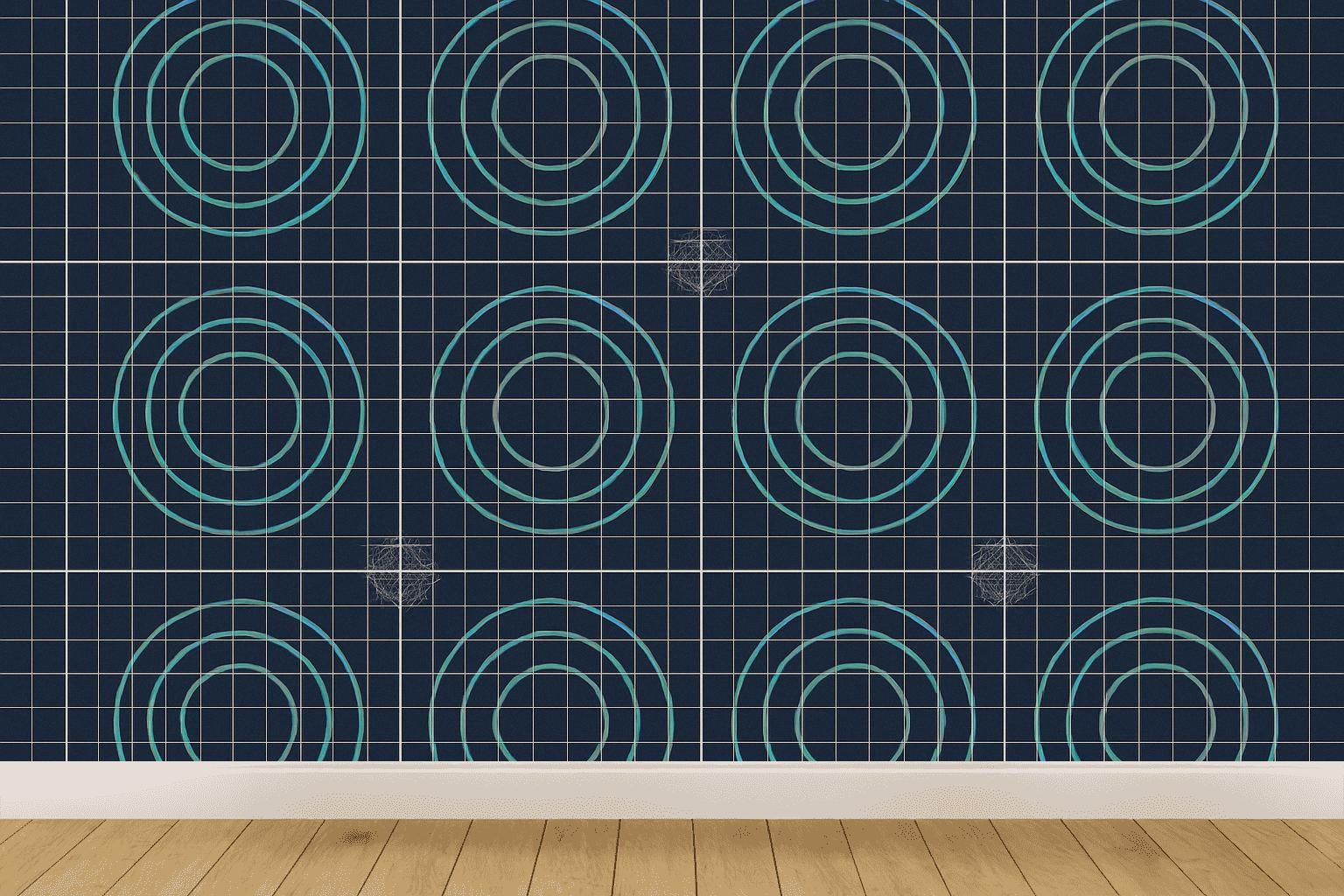 Orbital Grid Interference decorative wall murals