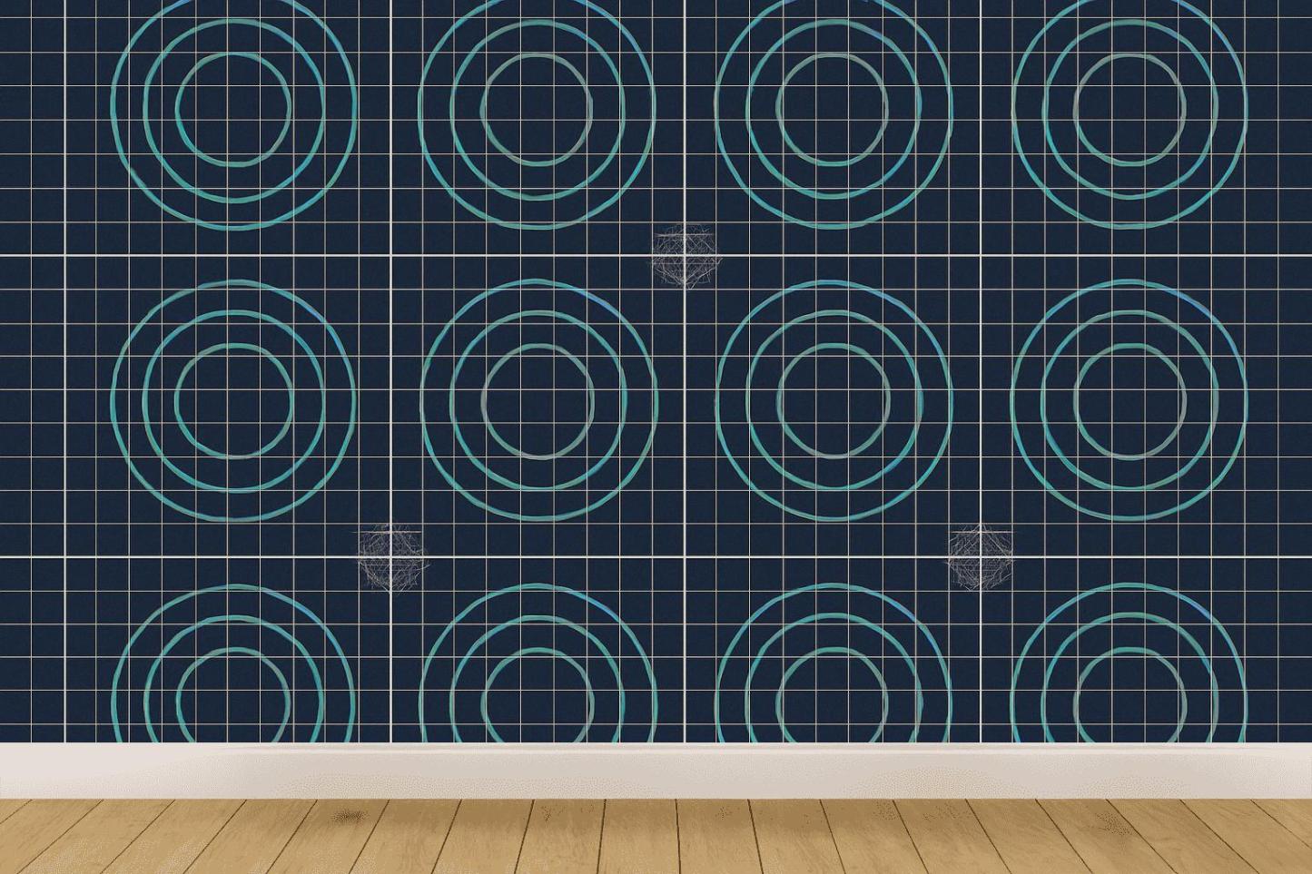 Orbital Grid Interference decorative wall murals