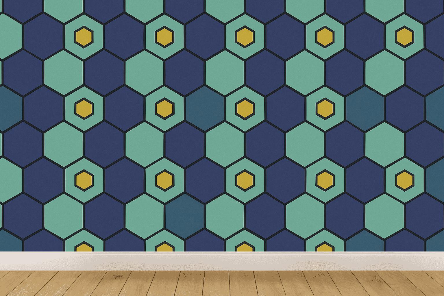 Stellar Hex Pulse wallpapers for interior design