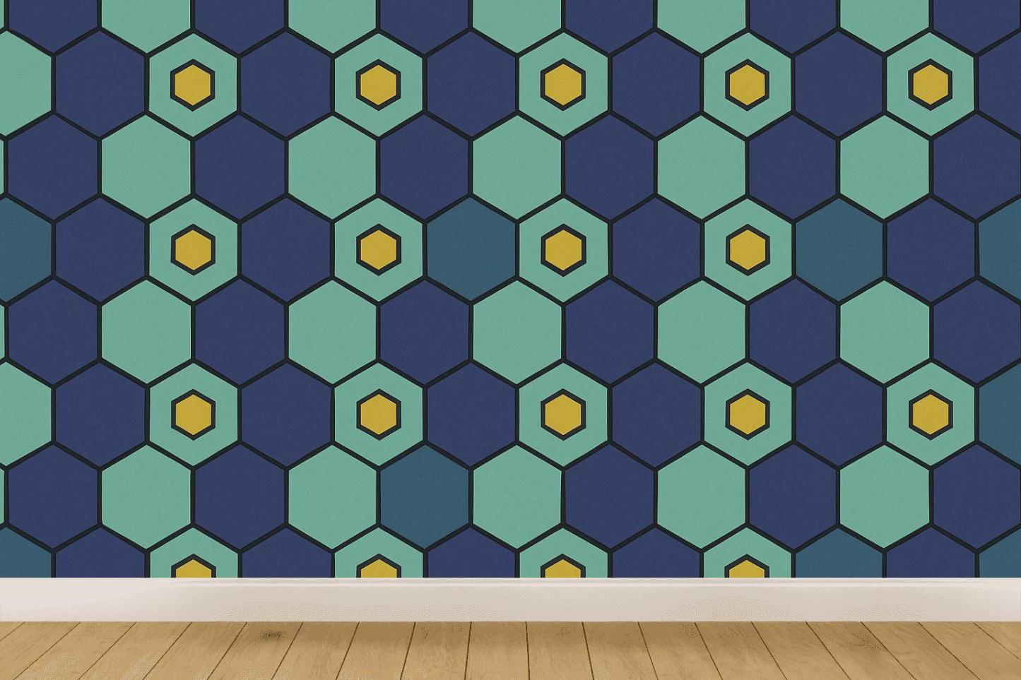 Stellar Hex Pulse wallpapers for interior design