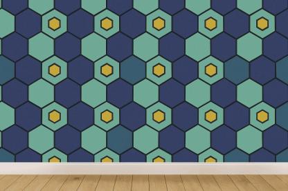 Stellar Hex Pulse wallpapers for interior design
