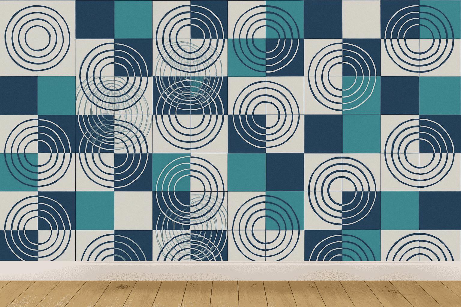 Orbital Grid Interference personalized wall coverings