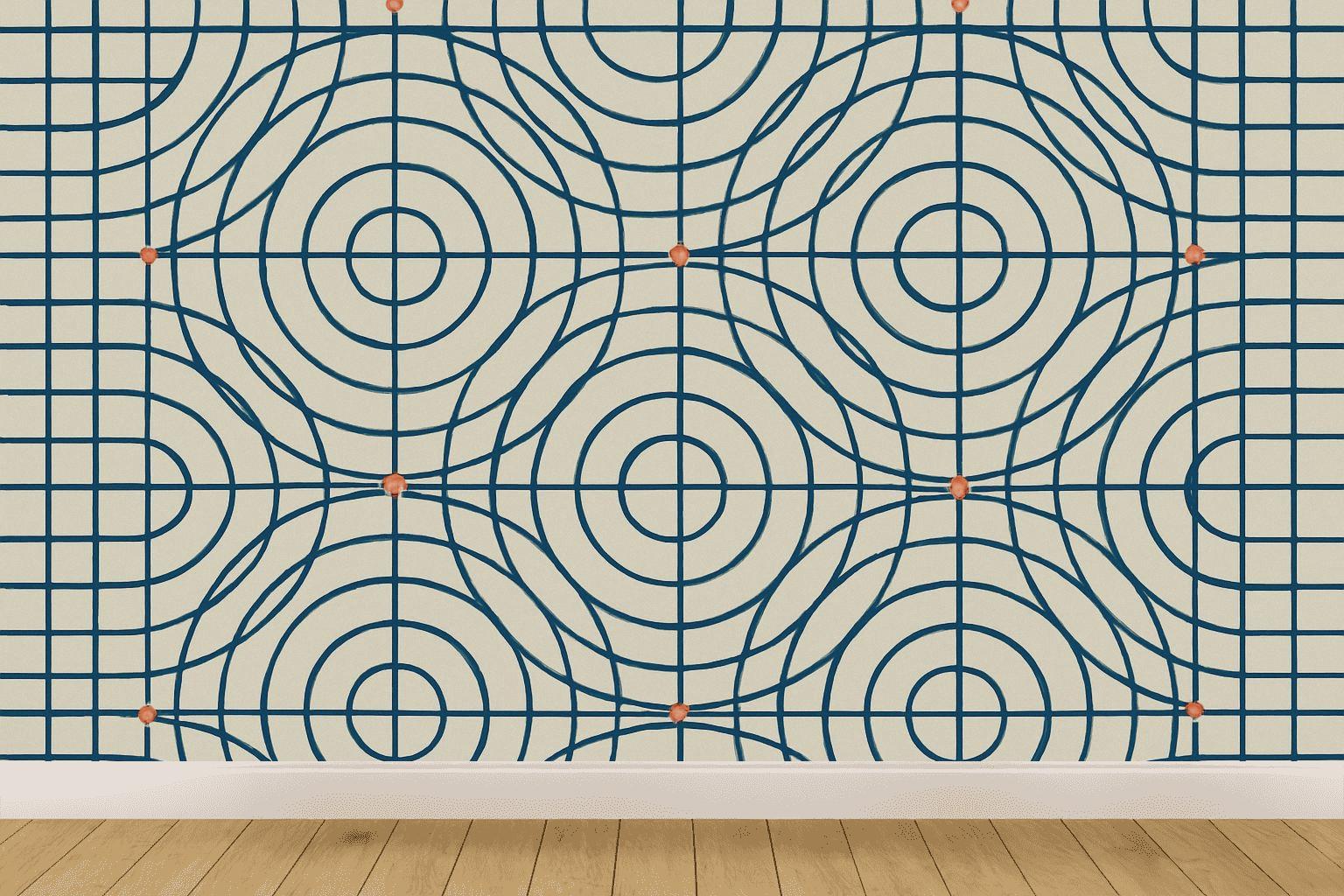 Orbital Grid Interference personalized wall coverings