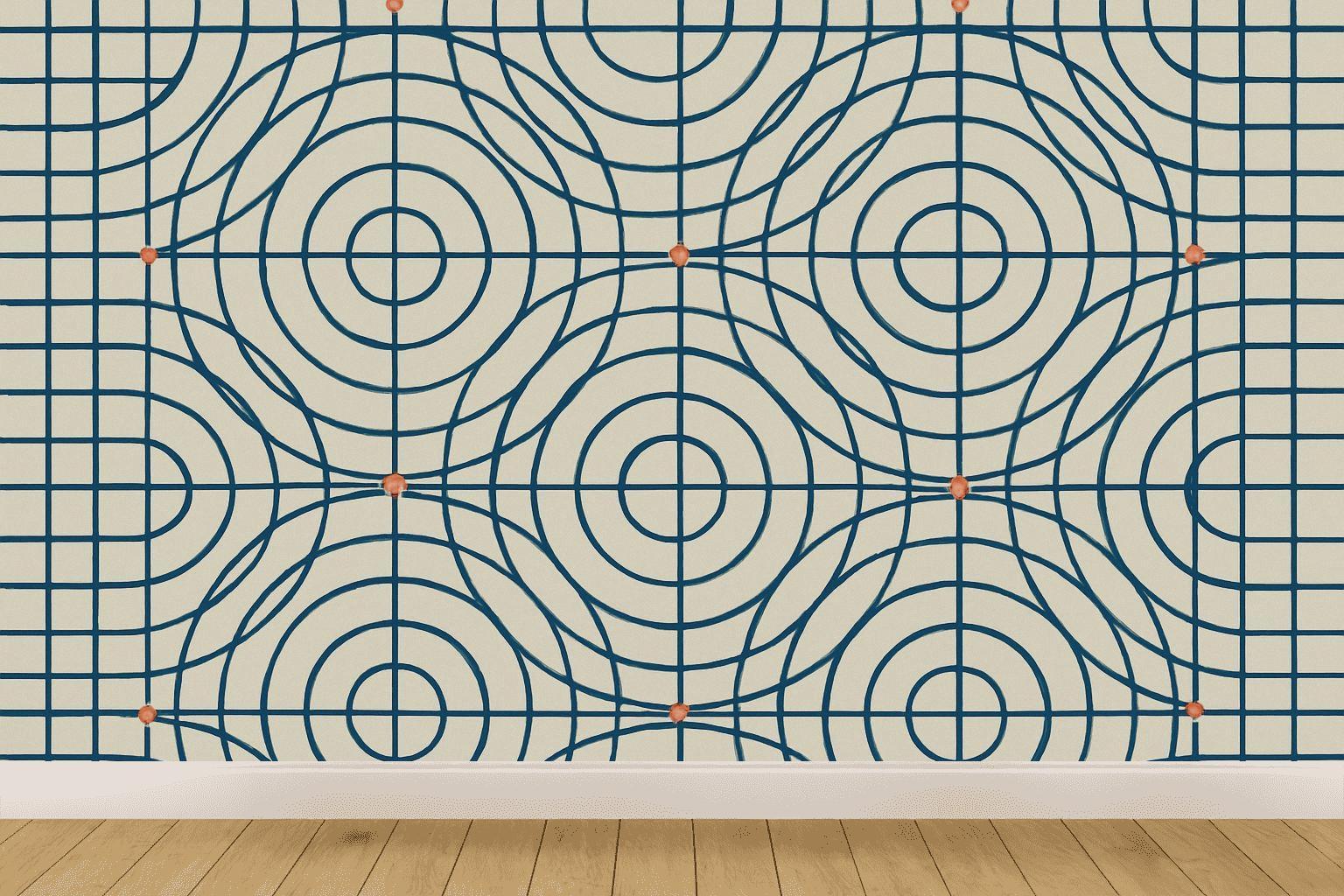 Orbital Grid Interference personalized wall coverings