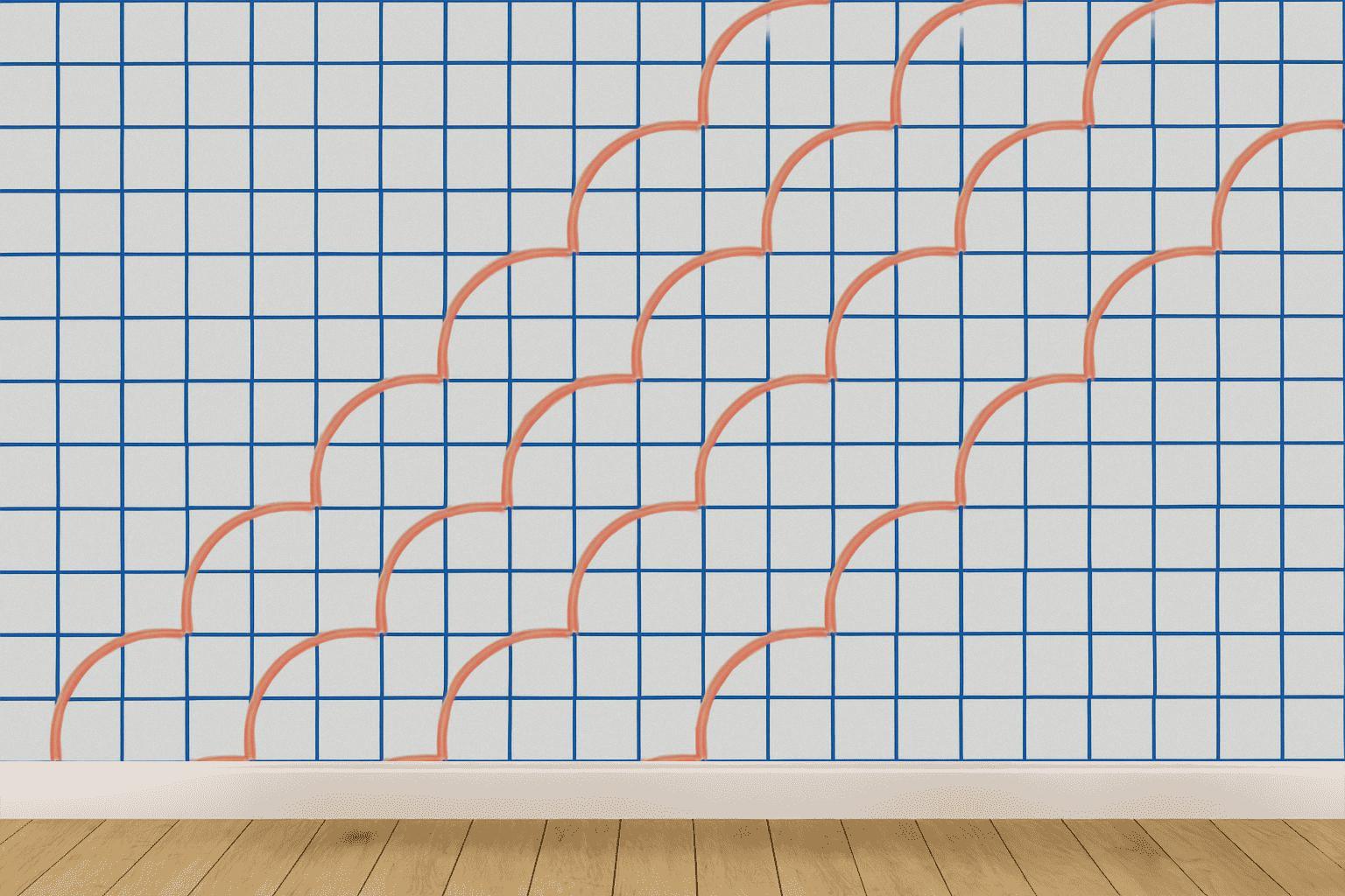 Orbit Line Step Matrix personalized wall coverings