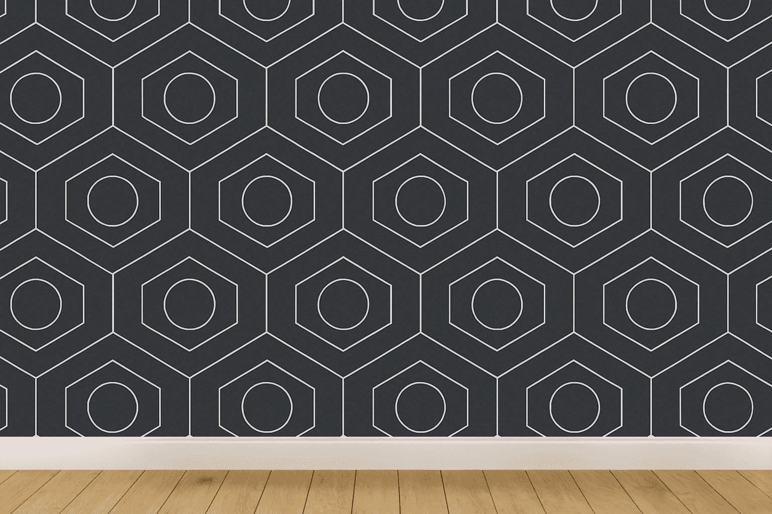 Galactic Hex Ring Circuit designer printed wallpapers