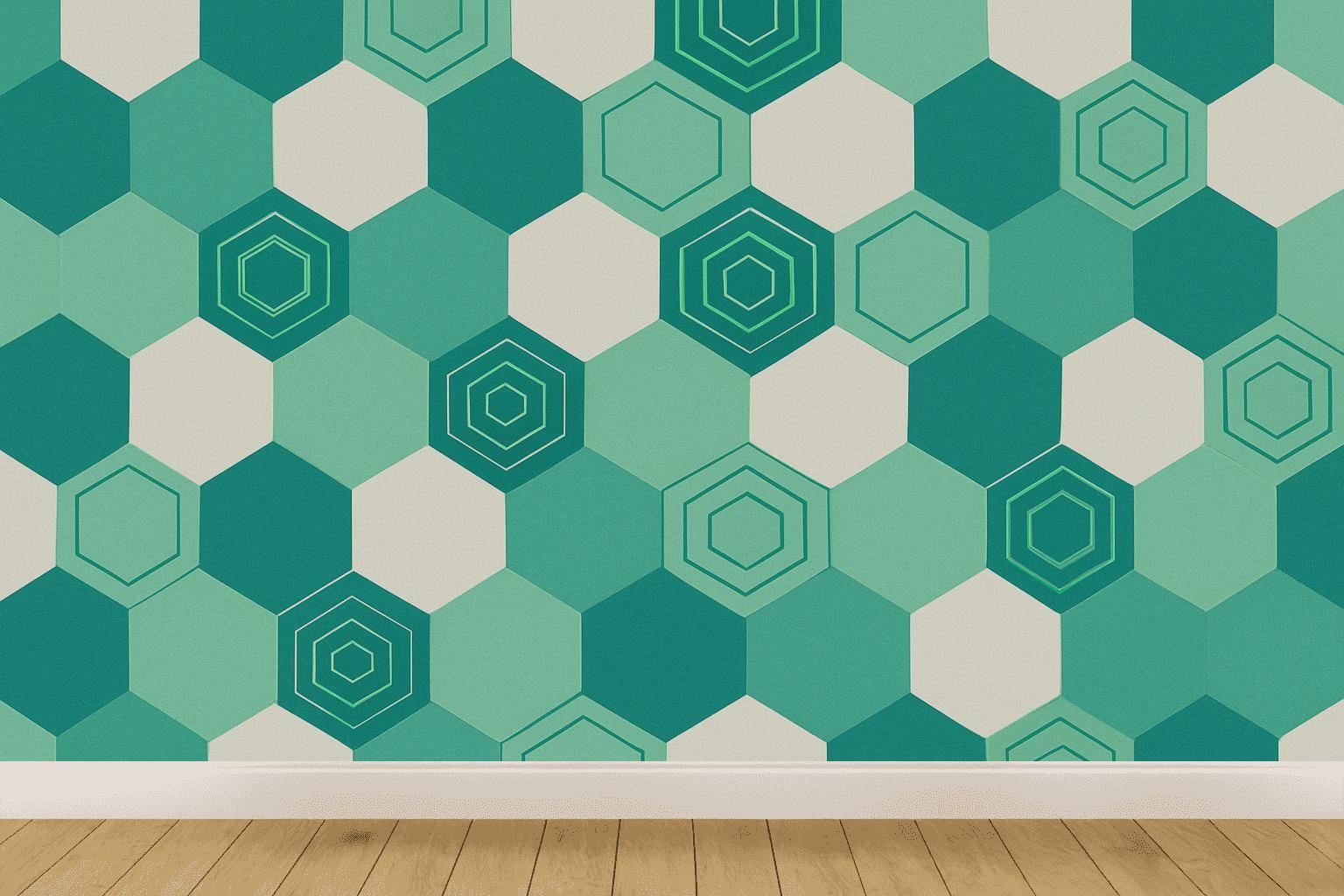 Hex Pulse Mesh designer printed wallpapers