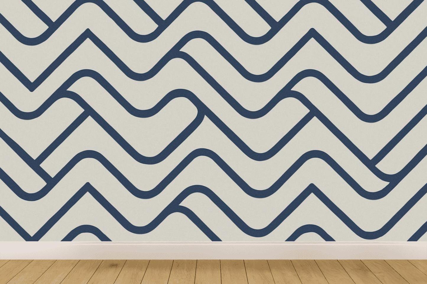 Diagonal Wave Rail personalized wall coverings