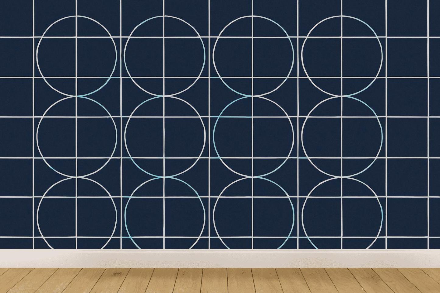 Orbital Grid Interference designer printed wallpapers