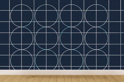 Orbital Grid Interference designer printed wallpapers