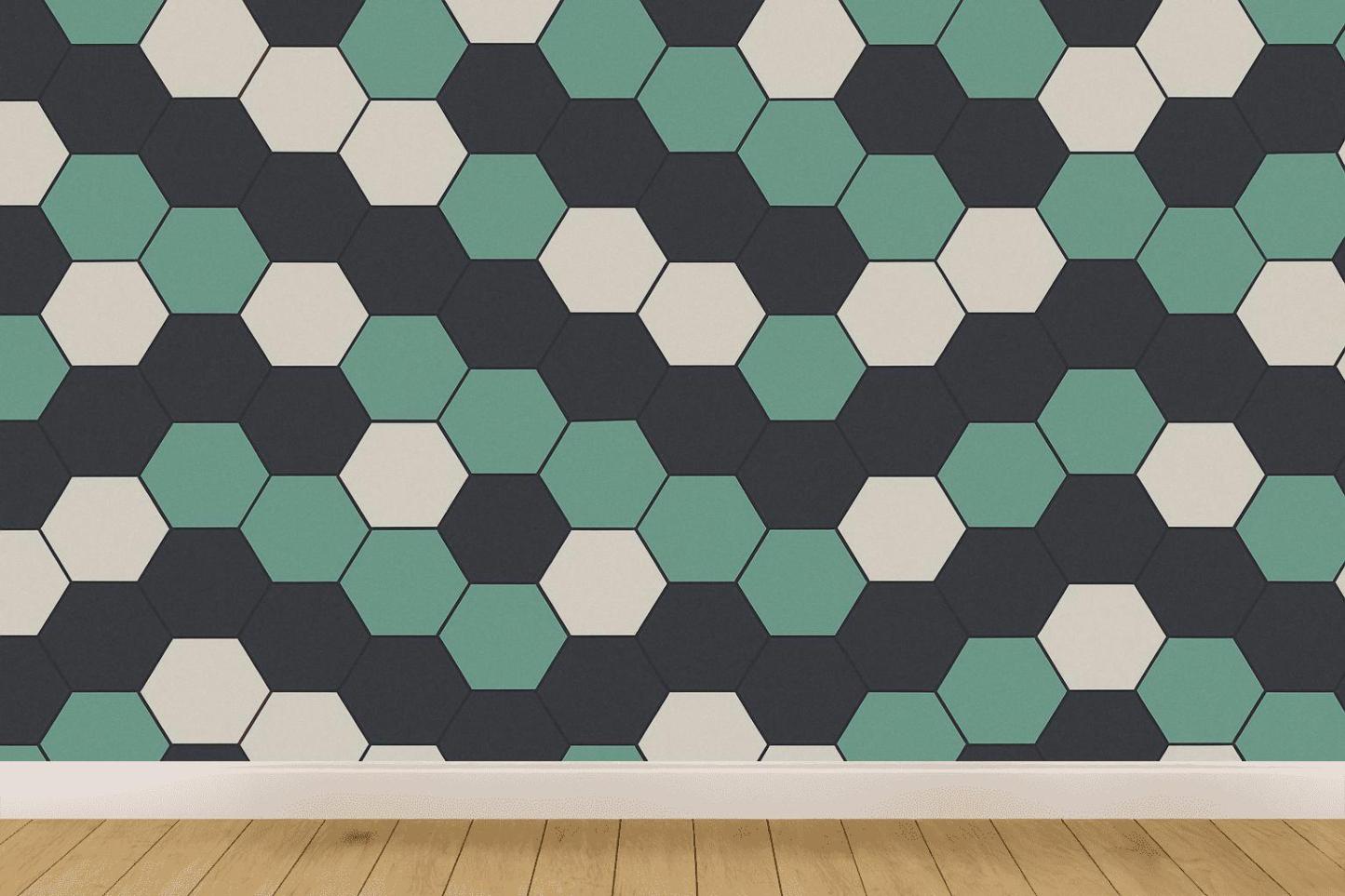 Hex Wave Interlock designer printed wallpapers