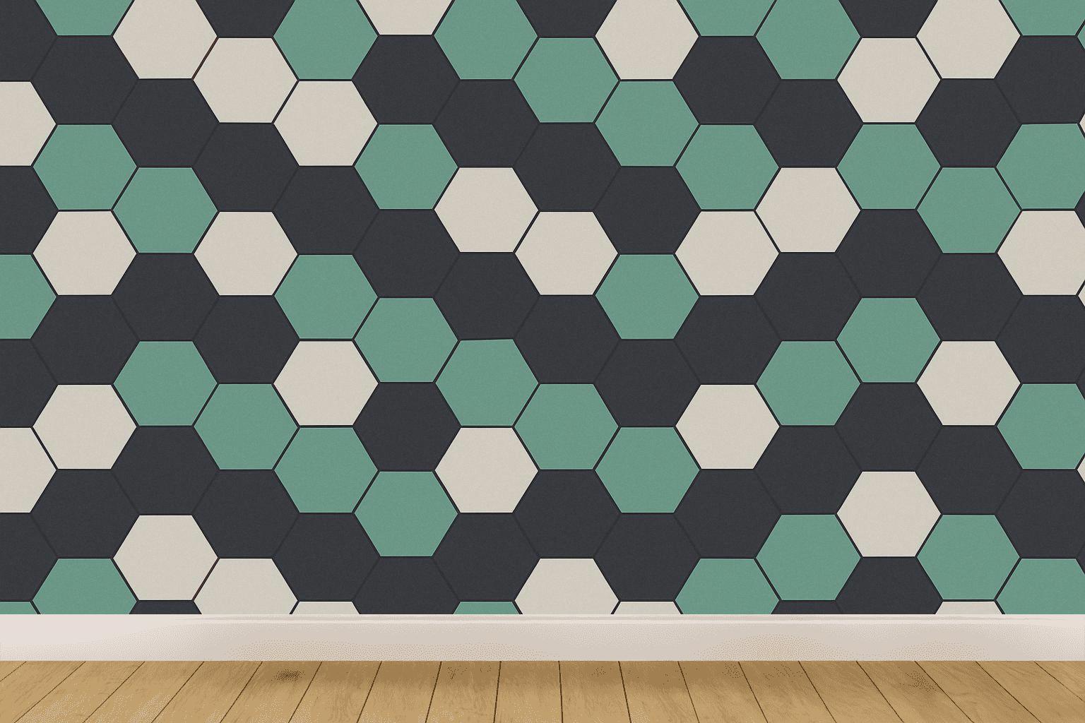 Hex Wave Interlock designer printed wallpapers