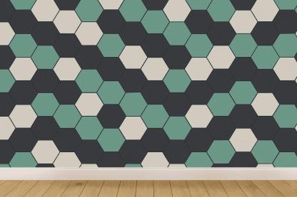 Hex Wave Interlock designer printed wallpapers
