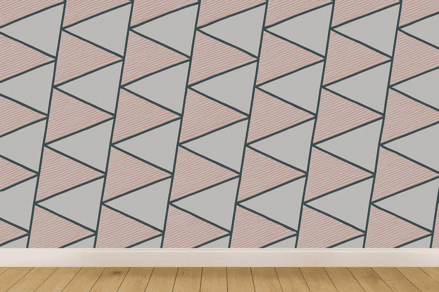 Sheared Grid Glide Striation designer printed wallpapers