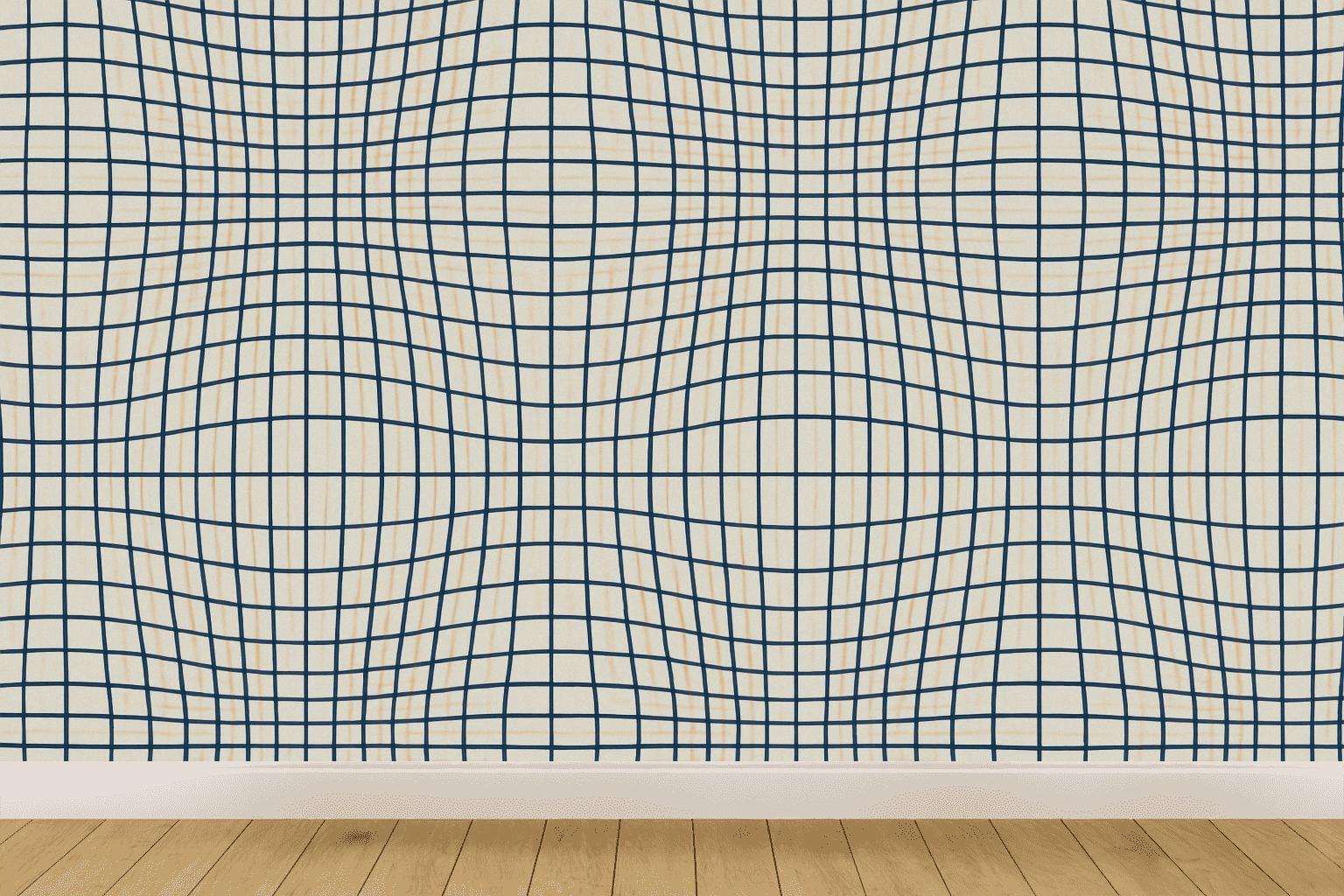 Moire Orbit Interference Plaid personalized wall coverings