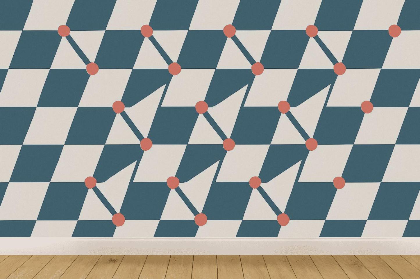 Sheared Grid Zig Mesh decorative wall murals