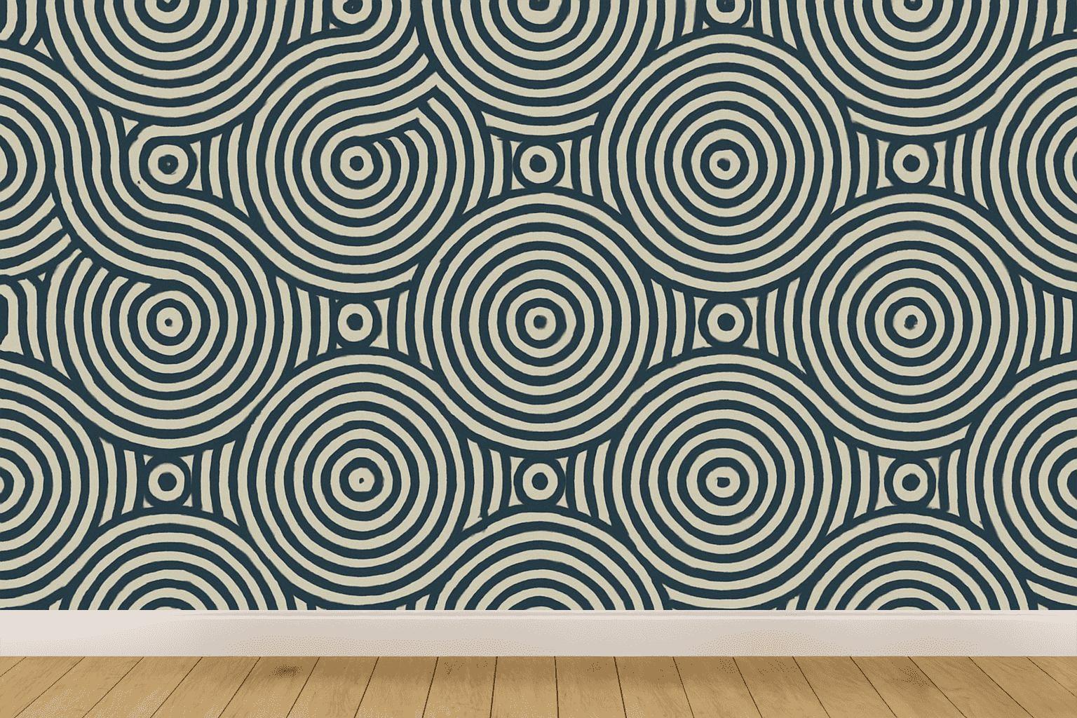 Moire Orbit Interference designer printed wallpapers