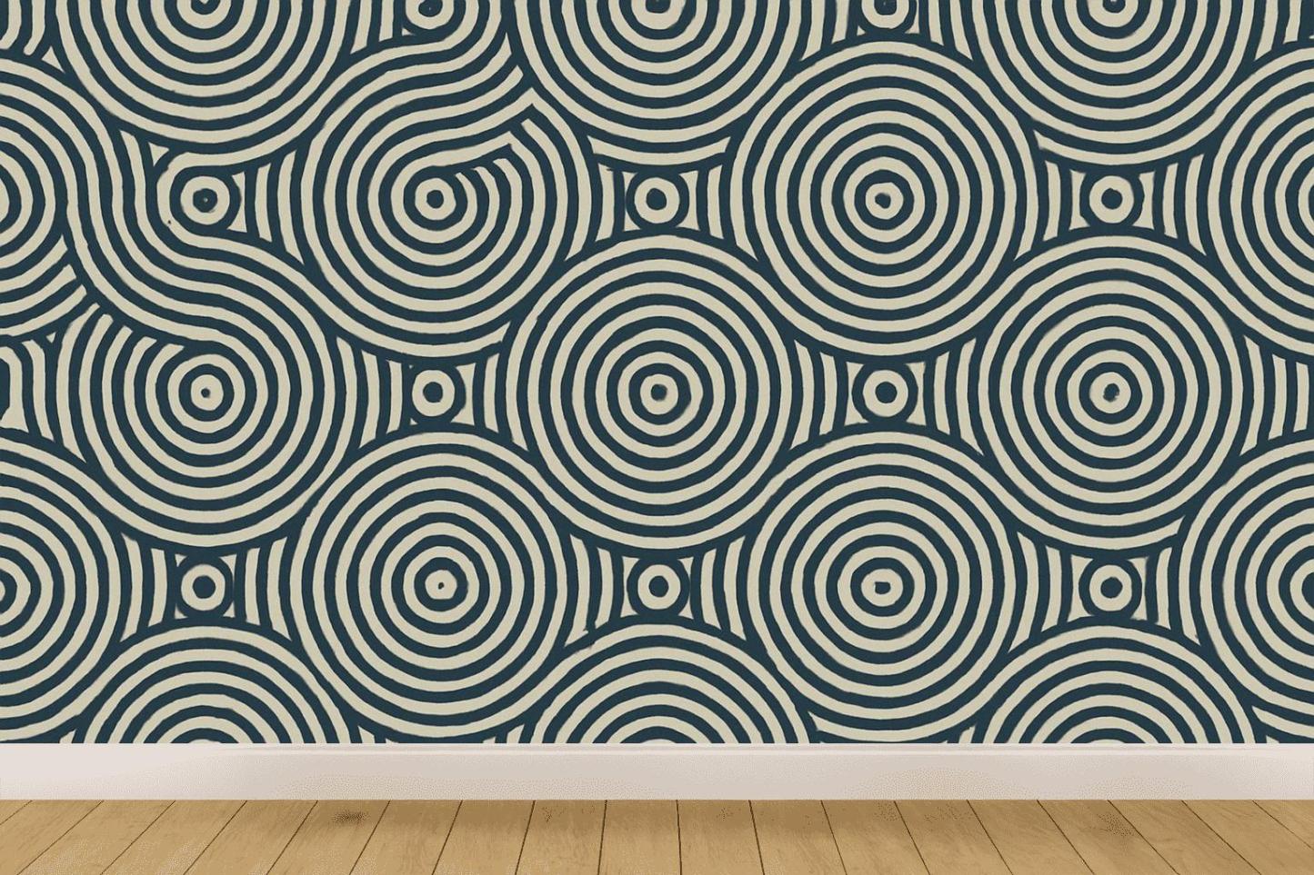 Moire Orbit Interference designer printed wallpapers