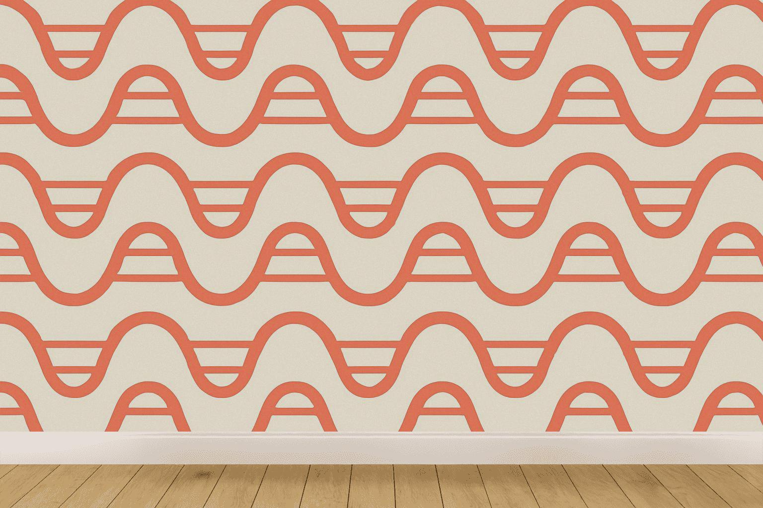 Sine Ribbon Ladder wallpapers for interior design