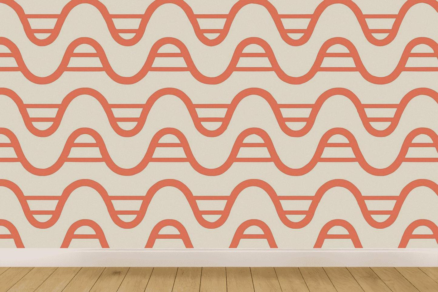 Sine Ribbon Ladder wallpapers for interior design